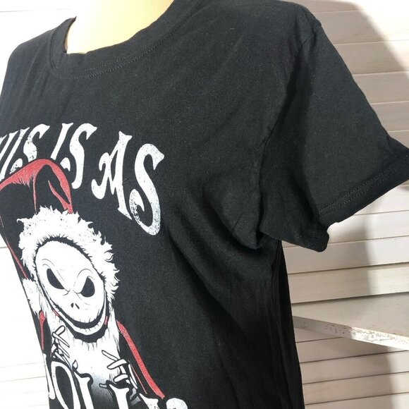 Disney The Nightmare Before Christmas T-Shirt Jolly Santa Jack Girls Black S - Picture 9 of 11